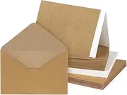 Mocraft 30 Brown Envelopes Vintage Blank Cards and Envelopes Recycled Kraft Cards for DIY Greetings Invitation