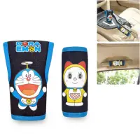 在飛比找momo購物網優惠-【Doraemon 哆啦A夢】牛仔布 排檔頭+把手護套組(台