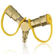Dumble 1/4in Propane Tank Adapters Gas Line Splitter 2 Way Propane Quick Connect