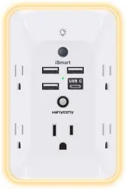 Outlet Extender with Night Light, Multi Plug Outlet, USB Wall Charger Surge