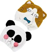 FRCOLOR 1set Embroidered Patch Dry Hair Washcloths Quick Dry Bath Towels Shower Cap Silk Sleep Bonnet Satin Sleep Bonnet Fluffy Hats Bath Towels Dry Hair Hats Coral Fleece 2pcs