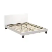 NNEED Bed Frame Double Size White Boucle