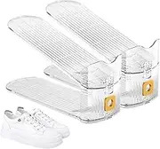 Shoe Slot Organizer for Closet,2X Double Deck Shoe Rack Holder | Shoe Slots Organizer Adjustable Shoe Stacker Storage Space Saver Double Deck Shoe Rack Holder for Closet Organization
