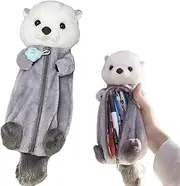 Otter Pencil Case, Large Capacity Cute 3D Animal Pencil Case, Soft Plush, Zipper Pen Bag for Office College School Supplies, Cute, Animal
