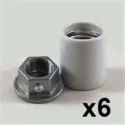 Set of 6 Porcelain 1/2" Light Sockets for Bowser Gas Pumps, More (FP104)
