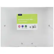 J.Burrows Recycled A4 Document Box Elastic Closure Clear