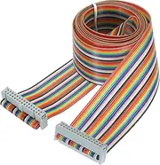 uxcell 1 Pcs 30 Pin Flat Rainbow Ribbon Cable FC/FC Female Connector 4.9FT 2.54mm Pitch Breadboard Jumper Wires for Electronic Projects