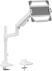 Brateck LDT81-C012P-ML-W Pole Mounted Gas Spring Monitor Arm with Laptop Holder for 17-49 Inch Monitors, White
