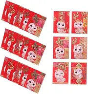 NUOBESTY 60pcs Red Envelopes for Snake Year Cartoon Money Packets Vibrant Lunar Year for Monetary Presents and Decorations