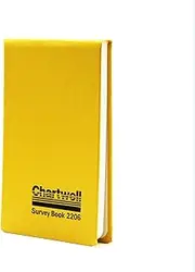 Exacompta - Ref 2206Z - Chartwell Casebound Field Survey Book - 106 x 165mm in Size, Excellent Strength When Wet, Ideal for Use Outside, Lined with 2 Lines, Yellow