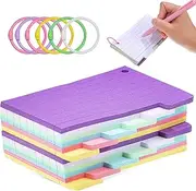 SEWACC Palm Cards for Speech Lined 300 Sheets Inch Lined Flash Cards with Binder Rings, Colored Index Cards Punched Lined Flashcards Study Cards Note Cards for Studying College