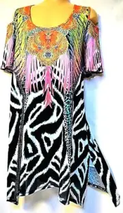 TS TAKING SHAPE plus size XXS / 12 St Tropez Tunic stretch sparkle NWT rrp$130!