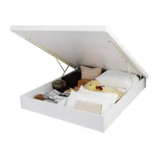 【YUDA 生活美學】純白色 安全裝置 收納掀床/床架 單人加大3.5尺(新竹以北免運)