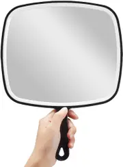 Extra Large Black Handheld Mirror with Handle (31,5 x 23 cm)