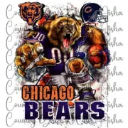 Sublimation Transfer Print Chicago Bears Football Ready To Press Heat Transfer