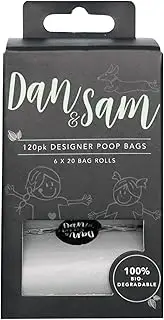 Dan & Sam Biodegradable Poop Bags 120pk - Grey, Eco-Friendly, Leak-Proof, Scent-Free Dog Waste Bags, Durable & Easy-Tie Design for Hassle-Free Clean-Up, 100% Compostable