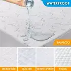 Mattress Protector Topper Fitted Waterproof Cotton Bamboo Queen King All Size