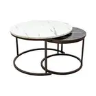 Coffee Table Round Marble Nesting Side Furniture Randy & Travis Machinery