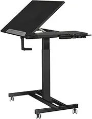 Mobile Laptop Tray Adjustable Tilting Bed Desk Movable Rollers Overbed Table Lift Office Laptop Work Sofa Laptop Table Fits Over Beds and Bedside Ergonomically