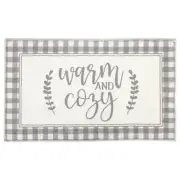 Levtex Home Warm & Cozy Gray Accent Rug, 20x34 Non Skid Homey Check Rug