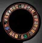 4' Black Marble Dining Table Top Pietra dura Inlay multi stone Home side Decor