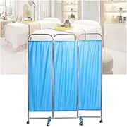 Hanging Room Divider, Hanging Room Divider Folding Room Screen Divider,Stainless Steel Privacy Screen Room Divider,Foldable Office Indoor Temporary Fence,Washable Curtain with Rotating Wheel