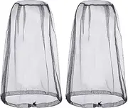 Gnat Face Netting 2PCS Black Head Net Face Mesh Head Cover for Outdoor Lovers Protect from Fly Screen Mosquito Gnat and Other Flies, Face Mesh Protecting Net, Mosquito Hat Net