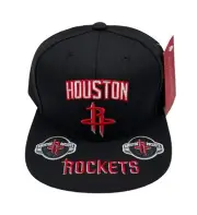 Mitchell & Ness Houston Rockets Front Loaded Black Adjustable Snapback Hat Cap