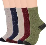 [American Trends] Womens Merino Wool Socks Athletic Hiking Socks Winter Warm Outdoor Thick Sports Socks Cashmere Ankle Socks