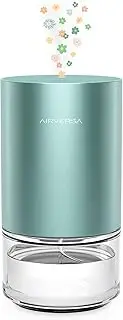 [Airversa] Waterless Diffuser Essential Oil 100ml Capacity Battery Operated Aromatherapy Nebulizer Premium Metal Scent Air Machine for Home 3 Mist Settings Timers Color Light Mint