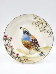 1 Pottery Barn Botanical Harvest Quail Bird Dinner Plate 10.75" NEW