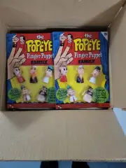 CASE POPEYE FINGER PUPPET FAMILY DENMARK PLASTICS 1960'S TOY 12 PACKS IN CASE