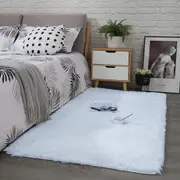 Fluffy Shaggy Rugs for Living Room, Bedroom, Kids Room, and Nursery - Soft, Modern, and Luxurious - White (60x110cm)