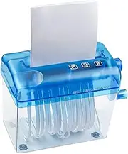 JIKIOU Mini Hand Shredder Portable Paper Shredder Manual Shredder Documents Paper Cutting Tool Home Office Desktop Stationery Christmas Birthday Gift Blue