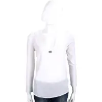在飛比找Yahoo奇摩購物中心優惠-FABIANA FILIPPI 白色V領棉質長袖上衣