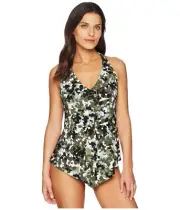 NEW MAGICSUIT MIRACLESUIT TANKINI TOP SWIMSUIT 10 $118 Taylor Camo GI Jane