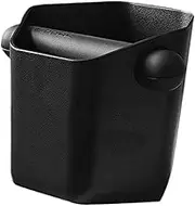 Qianly Coffee Grounds Container 580ml Detachable Rubber Rod Accessory 4.7x4.3inch for Kitchen Countertop Black Slanted Opening