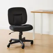 Amazon Basics Low-Back Office Desk Adjustable Height Upholstered Chair Black