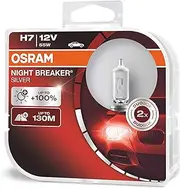 OSRAM 64210NBS-DUO NIGHT BREAKER SILVER H7, +100% more brightness, halogen headlamp, 64210NBS-HCB, 12V, passenger car, duo box (2 lamps)