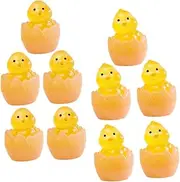 FUNNETOYU 10pcs Mini Duck and Chick Luminous Figurines Glow The Dark Resin Decorations for Garden DIY Miniature Animal Ornaments for Home Potted Plants and Dollhouse Decor
