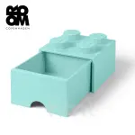 【ROOM COPENHAGEN】LEGO BRICK DRAWER 4樂高積木方塊四紐抽屜盒收納盒-粉藍色(樂高收納盒)