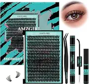 Lash Clusters Kit 320Pcs,60D DIY Individual Lashes Extension Kit,Lash Bond And Seal,Lash Remover For Eyelashes Extensions,Lash Applicator Tool For False Eyelash Cluster Kit At Home(D-Mix10-16mm)