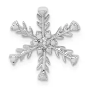 14k White Gold .01ct. Diamond Snowflake Chain Slide Necklace