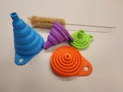 Silicone Collapsible Funnel Set of 4 Pack Small to Large Foldable for Kitchen