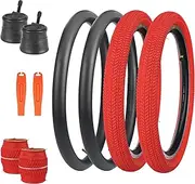 14/16/20/24/26 x 2.125 Bike tire with Tube 2 Pack Bike tire Kids Bike Folding Replacement Tires Fits Most Kids Bikes,BMX Tires,Black/White/Light Yellow