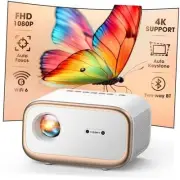 [Auto Focus/Keystone] Mini Projector with WiFi and Two-way Gold White