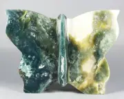 Carving Butterfly ! Amazing Ocean Jasper Agate Polished Standup Display Stone