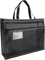 [Generic] Mesh Art Bag - Mesh Briefcases with Zipper, Transparent Document Organizer Handle | A3 Carry Bag Zipper for Artwork, Charts Teaching Materials, , Siehe Beschreibung, See description