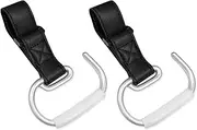 TEAONE Backpack Hanger Heavy Duty Clips, 2 PCS Nonslip Stroller Hook for Hanging Diaper Bags, Purse