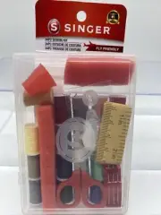 SINGER SET 00279 34pc Sewing Kit Travel Box Thread Scissor Needle Tape Measure￼￼